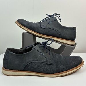 ZANZARA men’s navy Leather Canvas Lace Up BLAZE Oxfords Shoes Sz 9.5 workwear